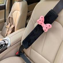 1pc/2pcs Car Seat Belt Shoulder Pad, Cute Bow Car Interior Decoration, All-Season Anti-Chafing Protective Cover, Car Accessory - Polka Dot Bow Shoulder Pad - View 11