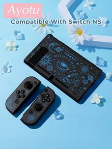 Ayotu 1件裝日、月、星圖案Switch 2/Switch NS/Switch OLED遊戲主機保護殼，新一代TPU軟殼，通用遊戲控制器保護套，Switch控制器保護殼，Switch遊戲配件，防摔、防滑、防刮，時尚，秋季浪漫/返校禮物/情人節禮物/聖誕禮物/萬聖節禮物 - 彩色 - 查看 10