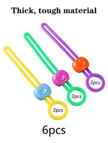3pcs 3-Color Snack Fresh-Keeping Tie Bands, Creative Food Sealing Pull Ring Buckles, Cable Organizer, Kitchen Storage Fresh-Keeping Tools/1pc/4pcs/6pcs - Yellow+Purple+Green - View 16