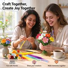 100/200pcs 64 Colors 30cm Value Pack DIY Vibrant Thick Bendable Soft Fuzzy Long Pipe Cleaners Set, Plush Tinsel Twist Sticks Bulk With Video Tutorial, Fuzzy Wire For DIY Christmas Decoration Festivals, Handcraft Projects Sticks Art Crafts Beginners - Multicolor - View 11