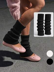 1/3/6 Pairs Slouch Socks, Fashionable And Versatile Solid Color Slouch Socks, Cute And Sweet Women's Sock Covers - Multicolor - View 3