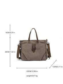 Versatile Canvas Tote Bag With Multi Pockets, Casual Crossbody Shoulder Bag For School, College, Office & Work - Multicolor - View 15