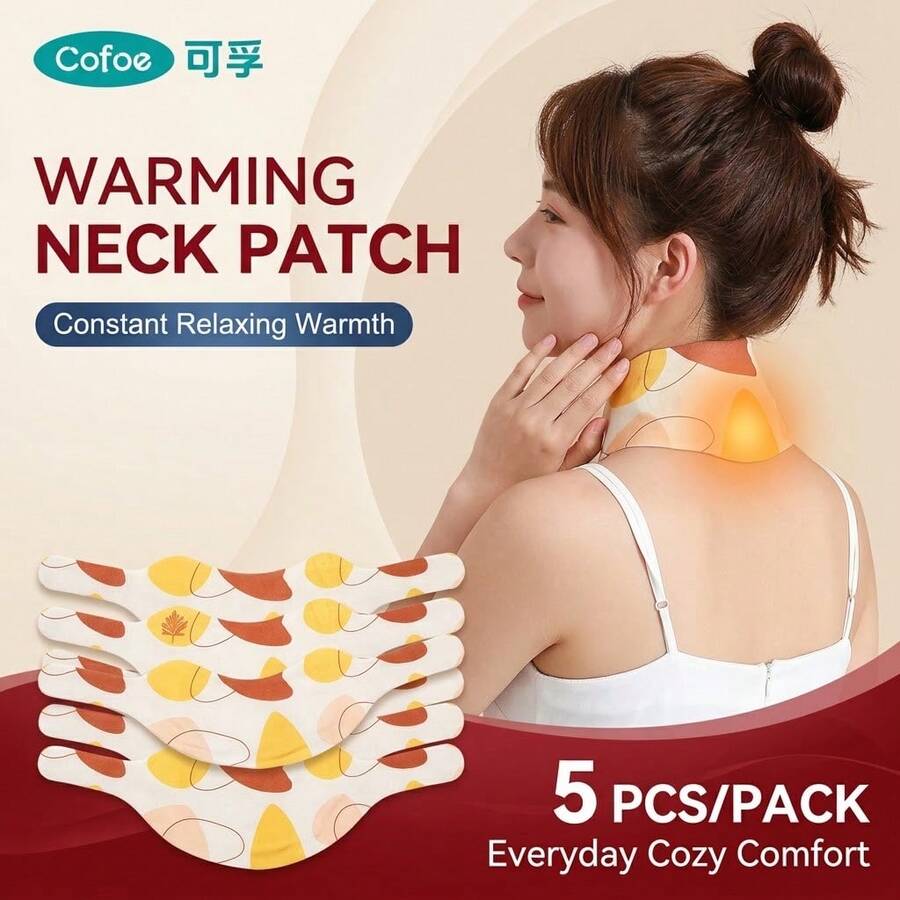 Miếng dán cổ hơi nước dùng một lần Cofoe 5 miếng, túi chườm nóng ẩm tự làm nóng, phù hợp thư giãn cổ và vai, giữ ấm cơ thể hàng ngày - Xem 1