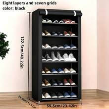 Shoe Cabinet With Dust Cover, Made Of Non-Woven Fabric, Space-Saving, Large Capacity, Easy To Assemble, Movable Shoe Cabinet, Suitable For Entryway, Storage Rack, Home And Dorm Storage, Shoe Organization, Shoe Storage, Shoe Cabinet, Room Decor - Multicolor - View 2