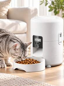 2L 自動寵物餵食機，67.63oz 智能自動貓餵食機 - USB 與電池供電，適用於貓狗，具備記憶功能的定時餵食機，不含電池 - 2公升 - 查看 1