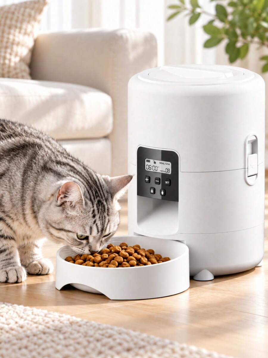 2L 自動寵物餵食機，67.63oz 智能自動貓餵食機 - USB 與電池供電，適用於貓狗，具備記憶功能的定時餵食機，不含電池 - 2公升 - 查看 1