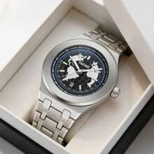 1pc Round Case Earth Pointer Quartz Men's Watch, Made Of Zinc Alloy Material And Quartz Movement, Suitable For Men's Daily Casual, Sports And Various Occasions, An Excellent Choice For Autumn/Winter Gifts - one-size - View 6