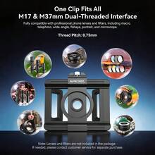 APEXEL Phone Lens Photography Accessory, 17mm+37mm Multi-Function Stretch Clip, Universal Phone Holder Compatible With Macro, Wide Angle & Other Lenses (Lenses Not Included) - View 4
