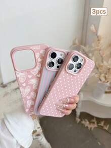 3件組條紋印花 TPU 防震全包覆精準保護殼，適用於 Apple 11/12/13/14/15/16/16Pro/16ProMax/17/17pro/17ProMax/18pro 18ProMax - 彩色 - 查看 5