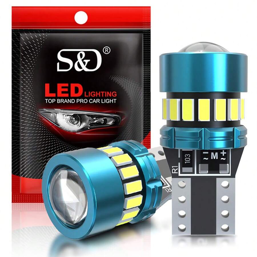 S&D T10 W5W LED CANBUS Error-Free 12V Car Interior Side Lights 168 194 3030 SMD Super Bright Interior Lights For BMW Audi - Multicolor - View 1