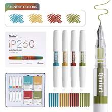 Set Languo 24 buah (4 Pena + 20 Kartrid Tinta Pengganti), Seri 5 Warna, Pena Warna-warni, Sempurna untuk Menulis Sehari-hari, Kantor, Penandatanganan Bisnis, Hadiah Liburan - Set - View 15