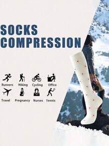 3 Pairs Pack Sports Compression Socks Women Jump Rope Running Calf Socks Men Elastic Over-The-Calf Compression Socks - Multicolor - View 7