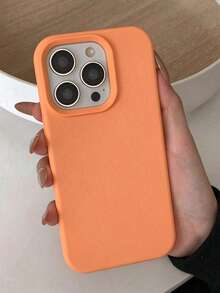 溝槽按鈕高品質液態矽膠手機殼，相容 iPhone 18 Pro Max 17 16 15 14 13 12 11 Pro Max，柔軟蠟感觸感，親膚舒適 - 橘色 - 查看 5