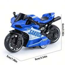 Children's Alloy Motorcycle Toy, Realistic Racing Motorcycle Model, Desktop Collectible Display Gift - Multicolor - View 3