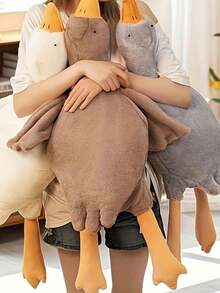 1pc Soft Duck Plush Pet Doll, White Gray Brown Color, Suitable For Cats And Small To Medium Dogs, Pet Companion Doll, Helps Pets Play And Burn Energy, Cat Dog Stress Relief Chew Doll, Halloween Christmas Pet Interactive Doll, Holiday Pet Costume Accessory, Pet Daily Supplies, Pet Holiday Gift, Halloween Pet Supplies, Christmas Pet Accessories, Autumn New Arrival, Pet Play Accessory - Multicolor - View 7