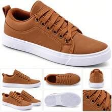 Tênis Masculino Sneaker Casual Social Confortável Sola Alta Leve Macio Estiloso Dia a Dia 2027 - Caramelo - Visão 4