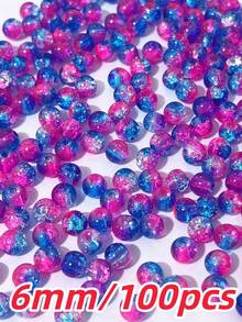 100pcs 6mm Glass Beads Suitable For DIY Crafting' - Multicolor - View 9