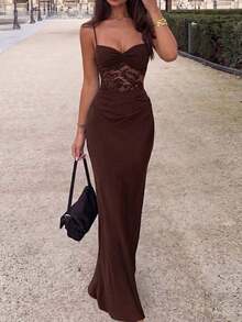 Women Long Dresses - Brown - View 5