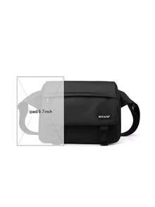 New Solid Color Nylon Material Flap Motorcycle Bag Men's Business Casual Crossbody Bag - Multicolor - View 4