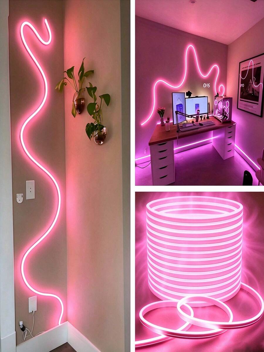 LED Neon Light, 5V USB LED Light Strip With Button Controller, Flexible ...