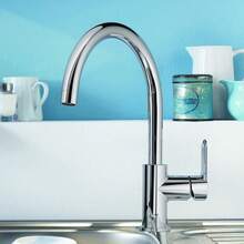 Kitchen Sink Mixer Taps Swivel Spout Single Lever Tap Mono  Faucet Modern - Silver - View 2