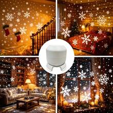 聖誕雪花投影燈 360°可旋轉 LED 星空投影燈 USB供電 室內節日裝飾燈 適用於臥室、派對、新年 - 雪花 - 查看 11