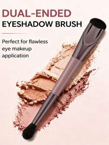 2/1pc Dual-Ended Eyeshadow Brush, Flat Blending Brush, Soft Makeup Brush, Suitable For Eyeshadow, Concealer, Cream Eye Makeup Products, Makeup Tool - Multicolor - View 4