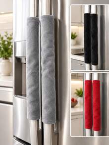 1/2pcs Refrigerator Door Handle Covers, Anti-Slip Anti-Oil Heat-Insulating Handle Covers, Suitable For Refrigerator, Oven, Microwave, Winter Cold-Proof Door Handle, Kitchen Door Handle Accessories, Room Decoration, Bedroom Decoration, Refrigerator Handle Protective Cover - Multicolor - View 3
