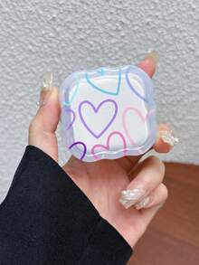 3pcs Set Wavy Pattern Charger Cable Protector UV Painted Colorful Hollow Heart Design Compatible With UK Standard Apple Fast Charger 20W UK Standard Charger Prevent Cable Damage - Multicolor - View 5