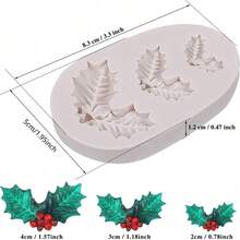 4pcs Christmas Holly Leaf Silicone Mold For Aromatherapy Plaster Christmas Decoration - Grey - View 3
