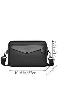 Men's Business Casual Colorblock Crossbody Bag, Waterproof Multifunctional Messenger Bag - Multicolor - View 3