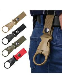 1pc Tactical Nylon Webbing Water Bottle Clip, Multifunctional Climbing Carabiner, Plastic Mineral Water Bottle Quick Clip - Multicolor - View 1