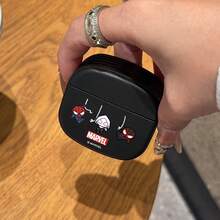 Miniso Marvel Spider-Man Plaid Bluetooth Earphone Protective Case Compatible With AirPods 1/2/3/4/5/AirPods Pro/Pro 2 Cute Cartoon Earphone Case - Black - View 5