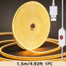 Acosh Neon Flexible Neon LED Strip Light, USB Interface, Touch Switch With Adjustable Brightness, Comes With Mounting Clips, Suitable For Indoor Decorative Patterns, Kitchen Lighting, Mirror Fill Light - Warm White - View 17