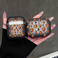 1PC Halloween Full Print Smiling Pumpkin & Bat Pattern Earphone Protective Case, Compatible With /2, AirPods3, AirPods4, AirPods5, AirPodsPro, AirPodsPro3, Full Coverage Anti-Drop Soft Shell - Transparent Black - View 5