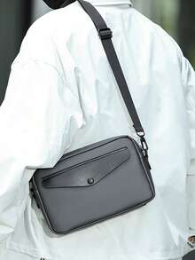 Men's Business Casual Colorblock Crossbody Bag, Waterproof Multifunctional Messenger Bag - Multicolor - View 7