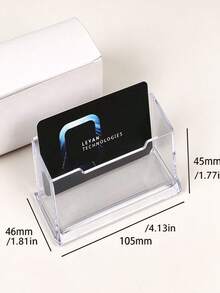 1pc High Transparency Acrylic Business Card Holder, Desktop Business Card Display Stand, Business Front Desk Card Storage Display Rack, Office Card Storage Box, Single Slot Card Holder, Office Desktop Card Display Box, Desktop Decor - Multi-color Style - View 7