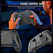 Silicone Anti-Slip Sweat Resistant Thumb Grips Kit For Valve Steam Controller 2026 / Steam Controller 2, Carbon Fiber Touchpad Stickers, 1.5mm & 2mm Back Button Silicone Pads, Ergonomic Texture Grip, Game Controller Gaming Accessories - View 1