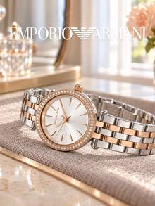 Michael Kors MK3298 Petite Darci Series Women's Quartz Watch Silver & Rose Gold Two-Tone Steel Band Small Dial - White - View 5