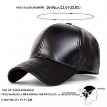 Men's PU Leather Solid Color Baseball Cap, Outdoor Adjustable Sun Protection Casual Hat, Essential For Spring/Autumn Travel, Beach, Vacation - Multicolor - View 4