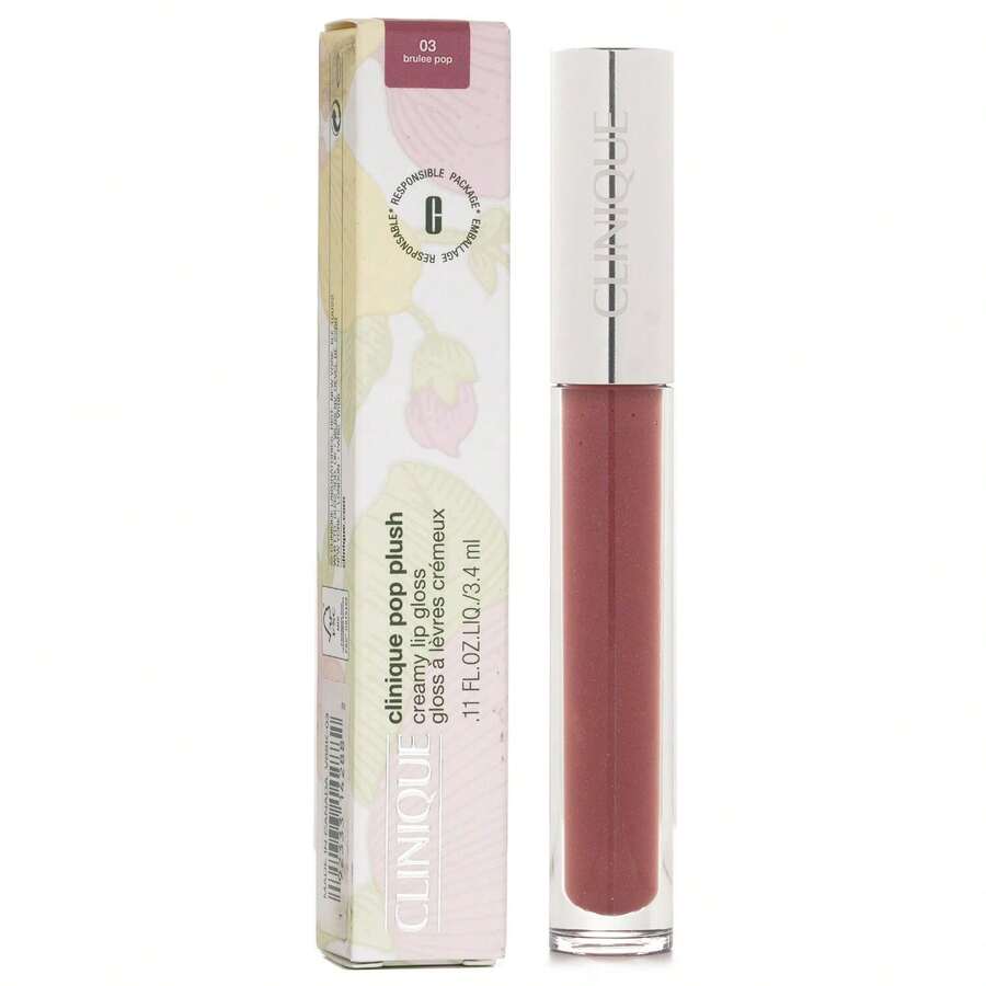 Clinique Pop Plush 唇膏 #Brulee Pop,3.4ml/0.11 Oz | 含玻尿酸 + 牛油果、蘆薈、乳木果油混合成分 | 保濕、高光澤 - 布蕾波普 - 查看 1