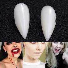 1 Pair Resin False Teeth, Suitable For Cosplay Props, Vampire Teeth, Zombie Teeth, Tiger Teeth, Halloween, Eerie, Dark/Gothic Style, Party/Party Decoration - View 1