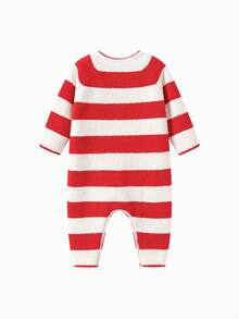 Balabala Baby Romper Newborn Infant Clothing Autumn Winter New Sweat Absorbent Crawler Fashion Cute - White and Red - View 5