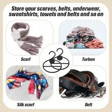 30/10/5pcs Scarf Holder Scarf Display Hook Durable Plastic Scarf Hangers Space-Saving Scarf Round Storage Solution For Scarves, Headscarves, Shawls Ideal For Closets, Dressers, And Travel - Silver - View 4