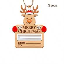 5pcs, Christmas Holder Wooden Ornament, Merry Christmas Card, Christmas Decoration - A - View 8