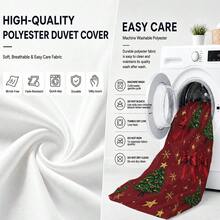 3pcs Christmas Duvet Cover Set (1 Duvet Cover + 2 Pillowcases, Duvet Insert Not Included), Christmas Tree And Reindeer Pattern, Breathable Soft Polyester Fabric, Zipper Closure, Bedding Set, Suitable For Bedroom Decor, Christmas Home Decor - Multicolor - View 9