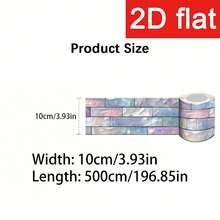 1 Roll 10X500Cm (3.9X196.9In) Baseboard Sticker - Self-Adhesive Wall Decal, Suitable For Baseboards. Made Of Easy-To-Clean PVC Material, With Colorful Design - A - View 10