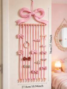 1pc Pink Bow Hair Accessory Storage Rack, Kids Room, Room Decor, Baby Room, Essential Newborn Supplies For Baby Girls - Multicolor - View 3
