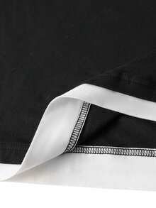 Setelan 2 Potong Pria Musim Semi/Gugur, Model Slim Fit, Bahu Reguler, Leher Bulat, Lengan Panjang, Kaos - Hitam - View 10