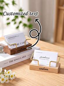 1Pc Personalized Custom Business Card Holder, Front Desk Business Card Display Stand, Creative Desktop Card Holder Storage Box - Multicolor - View 1